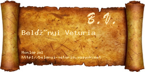 Belányi Veturia névjegykártya